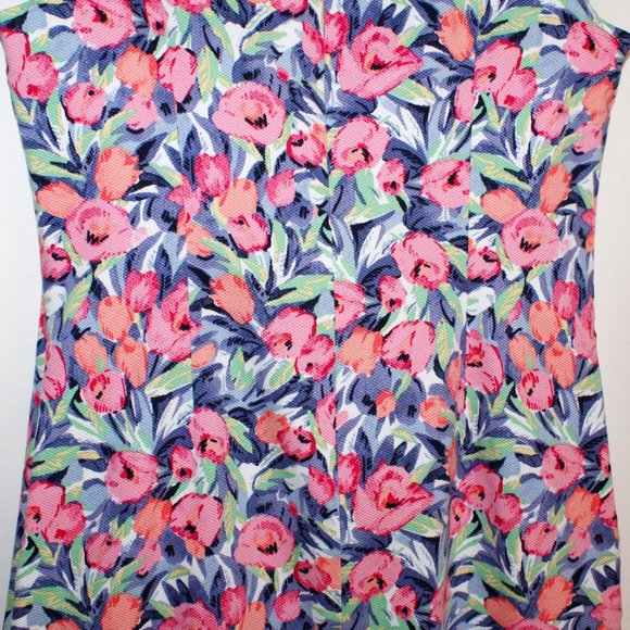 Talbots Tulip Floral Split Neck Shift Dress - Picture 15 of 16